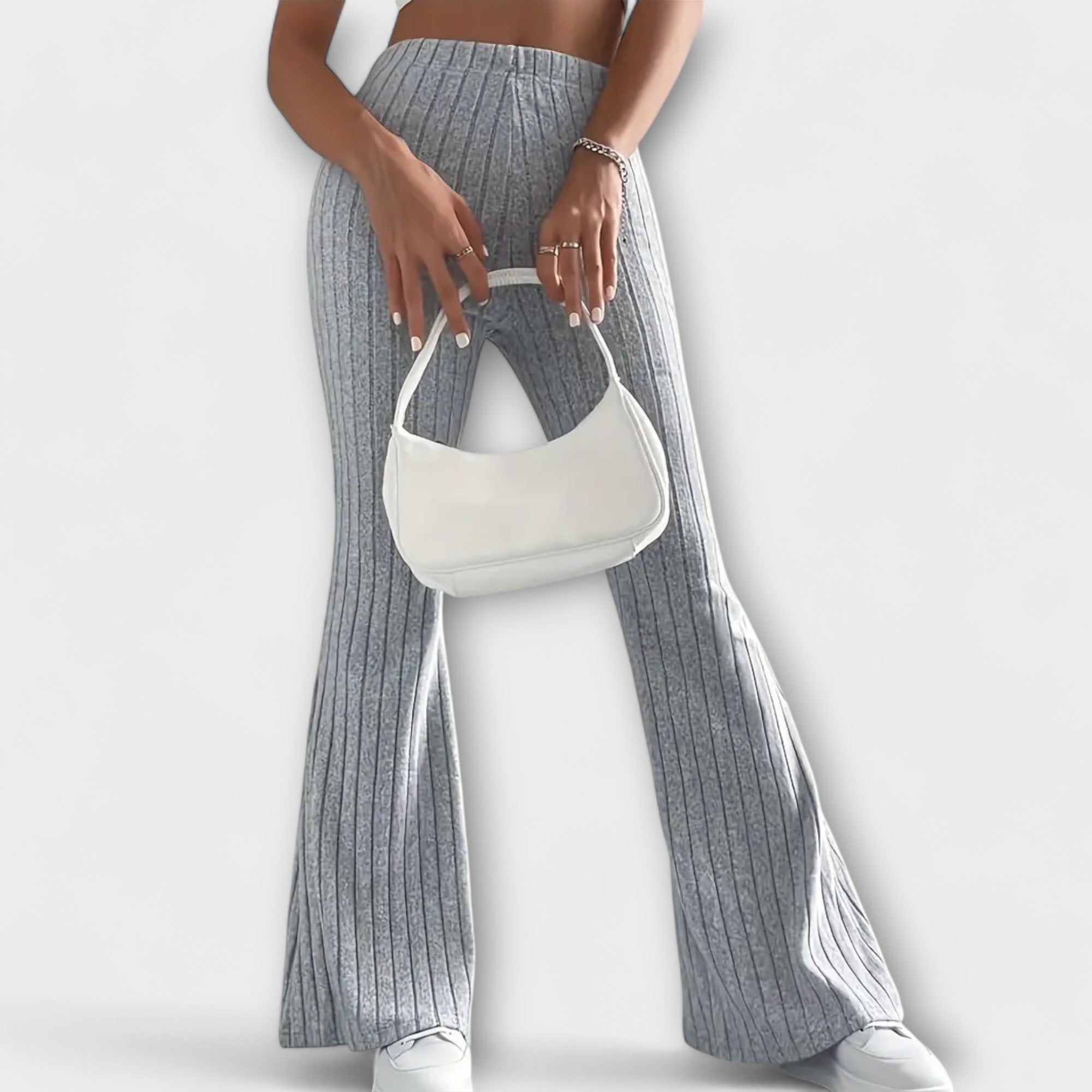 SlimFit Ribbed Bell-Bottoms