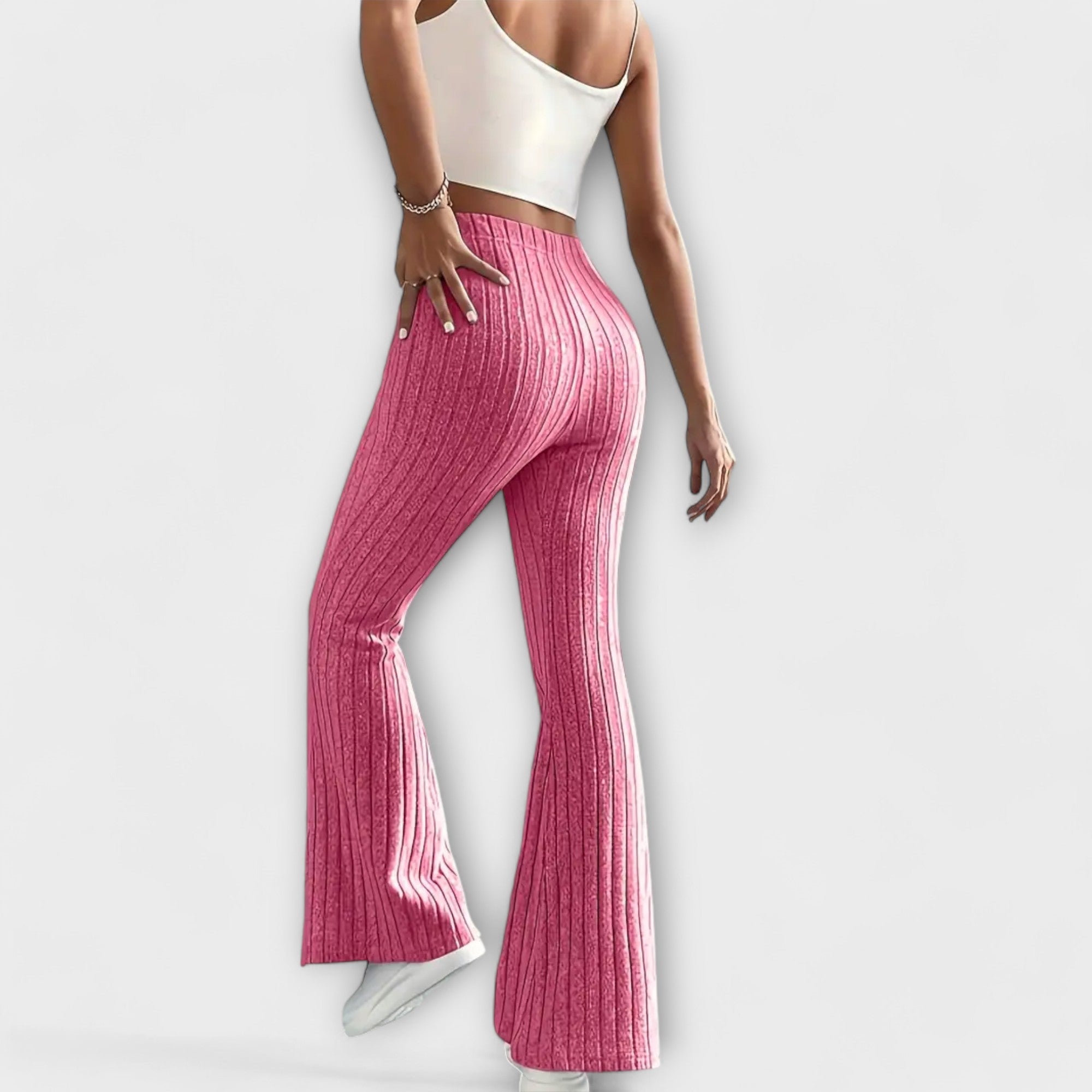 SlimFit Ribbed Bell-Bottoms