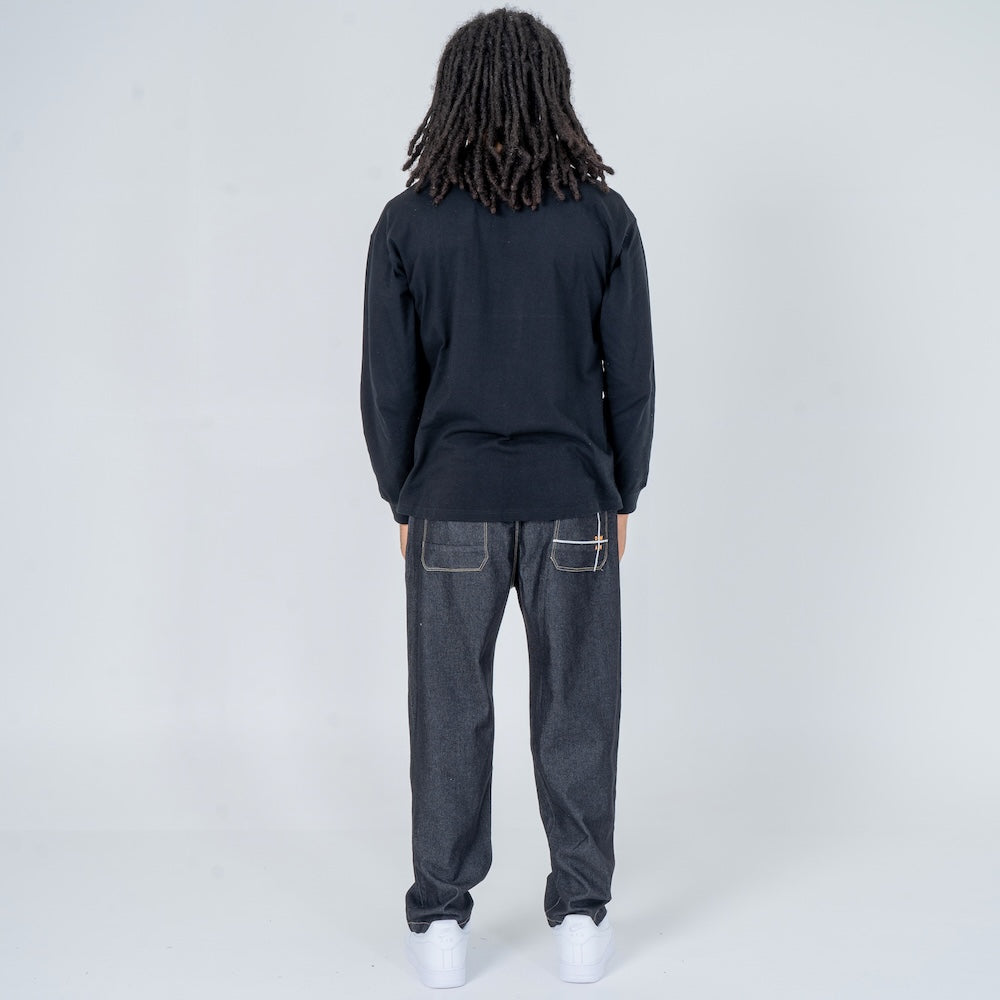 Minimalist Drawstring Denim Pants