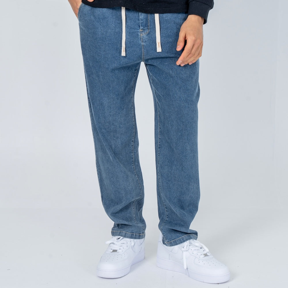 Minimalist Drawstring Denim Pants
